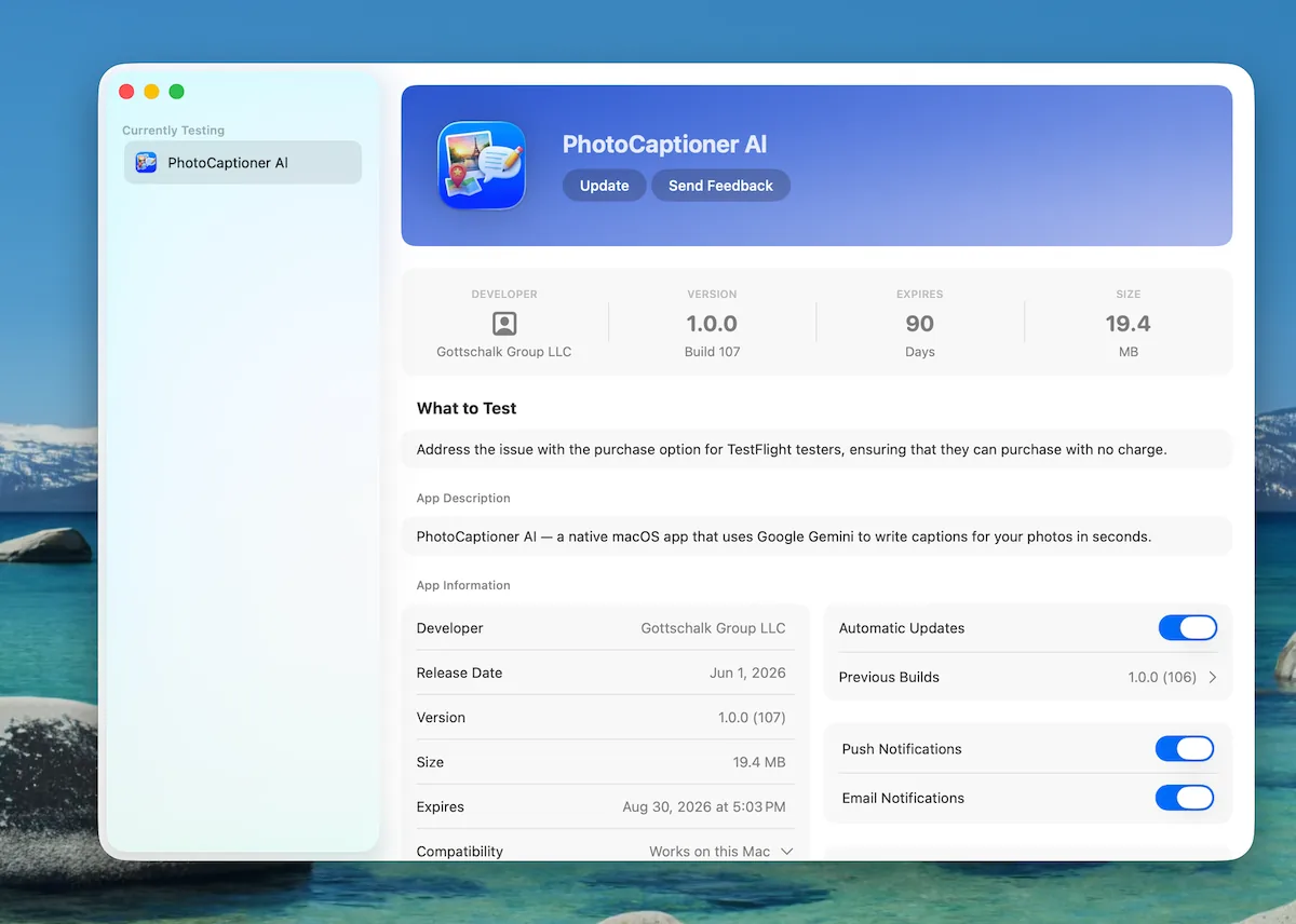 PhotoCaptioner AI on the Mac App Store