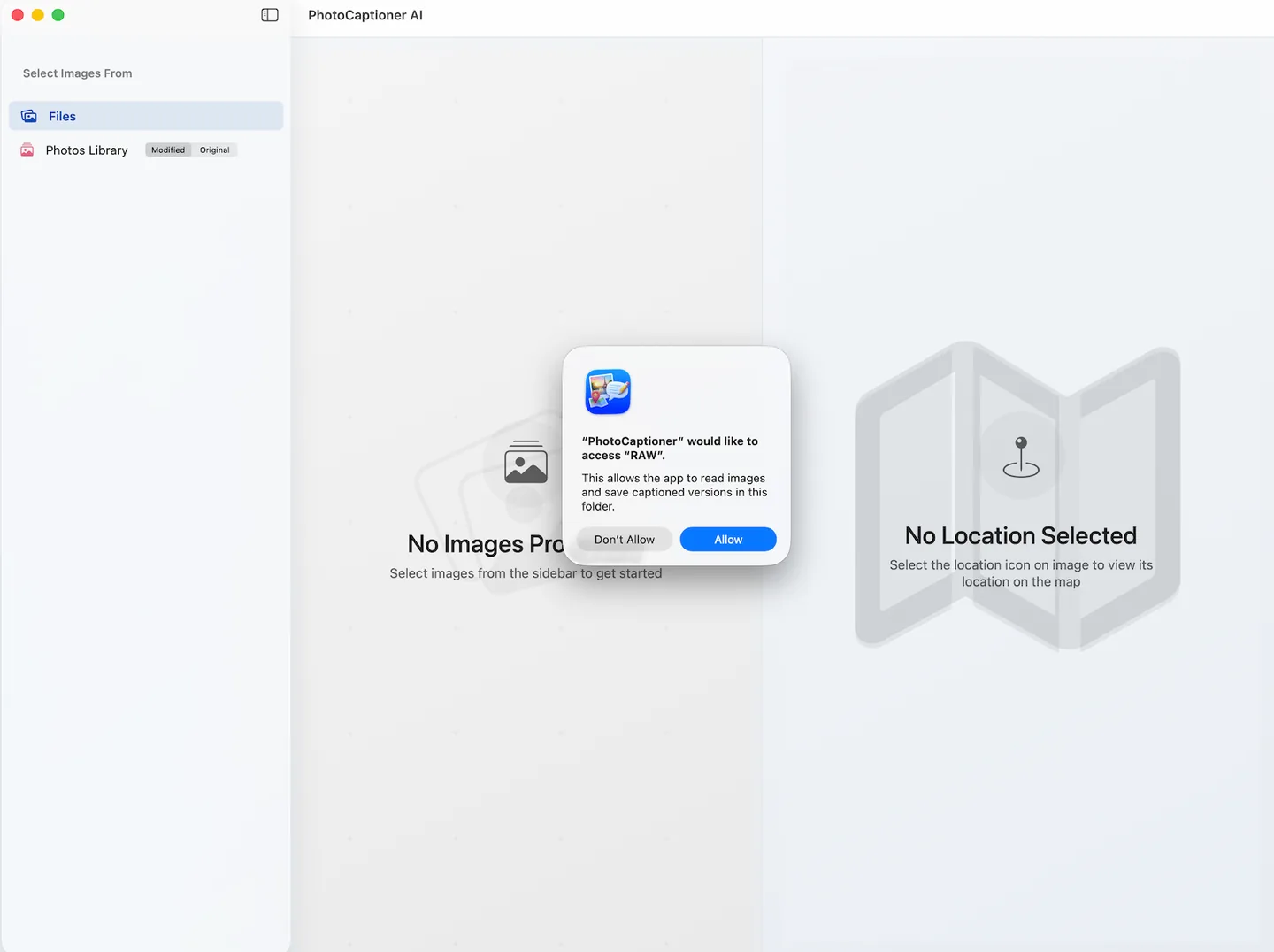 Granting Photos and folder access during onboarding