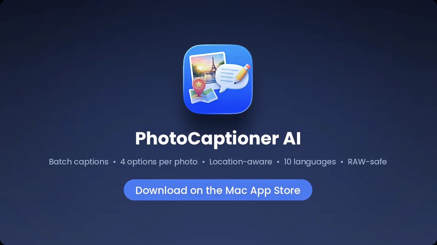 PhotoCaptioner AI is now on the Mac App Store